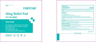 Principal Display Panel (Firstar Sting Relief Pad)